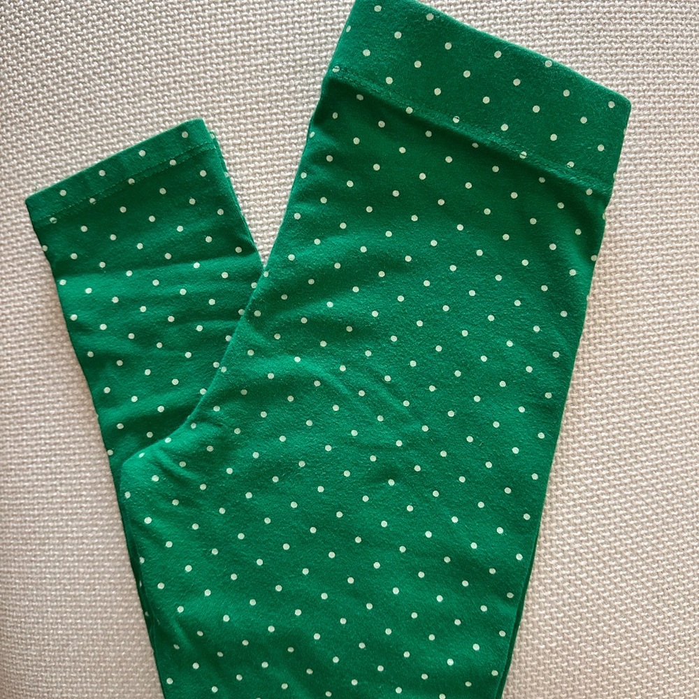 Mini Boden Green Polka Dot Leggings